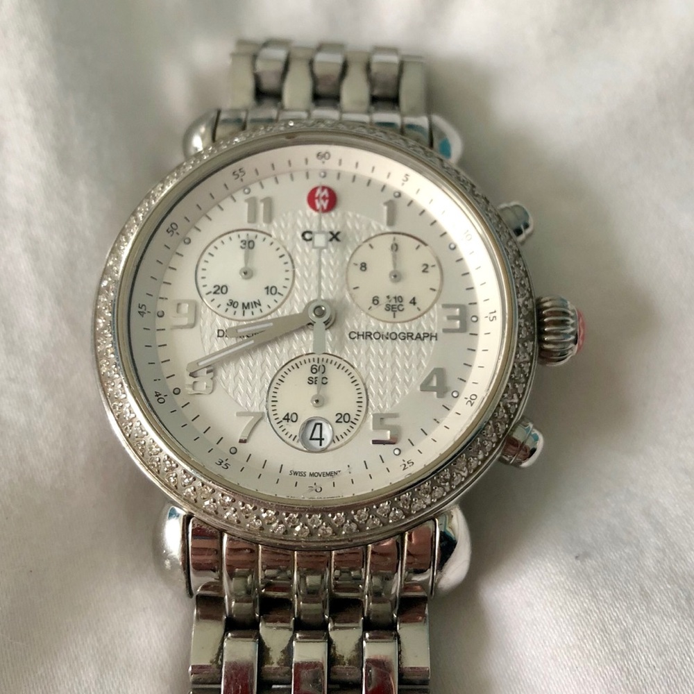 Michele watch - stainless steel with diamonds - Picture 4 of 4